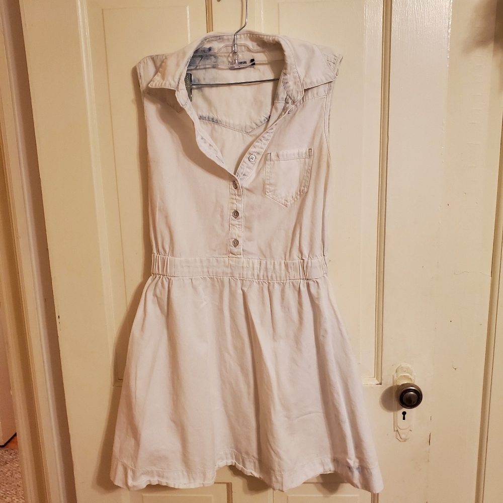 White denim jean dress